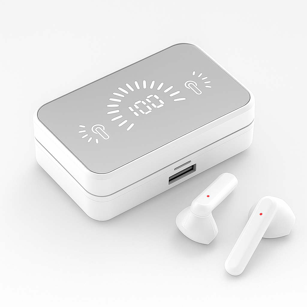 Écouteurs e-sport sans Fil 5.1 – Hi-Fi IPX7, Boîtier Miroir